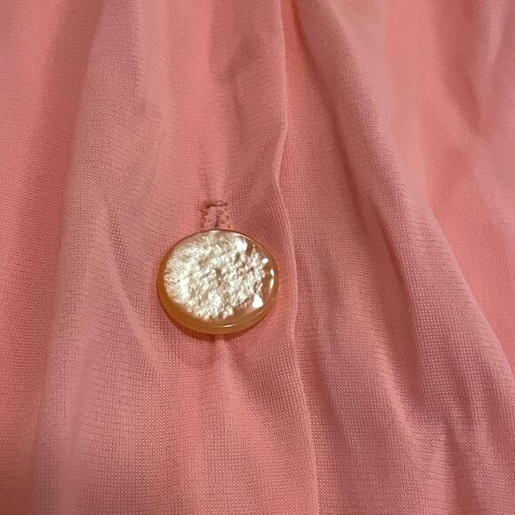 Vintage 60s Peignoir Set | Pink Nylon Nightgown + Robe, Lace Ruffles Cottage M/L - Picture 11 of 16